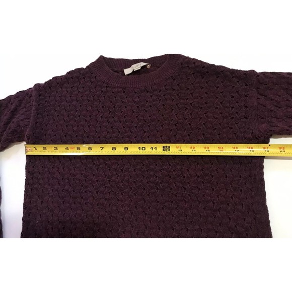Ann Taylor LOFT Long Sleeve Pullover Knit Sweater Hi Low Hem Burgundy Small S - Picture 9 of 12
